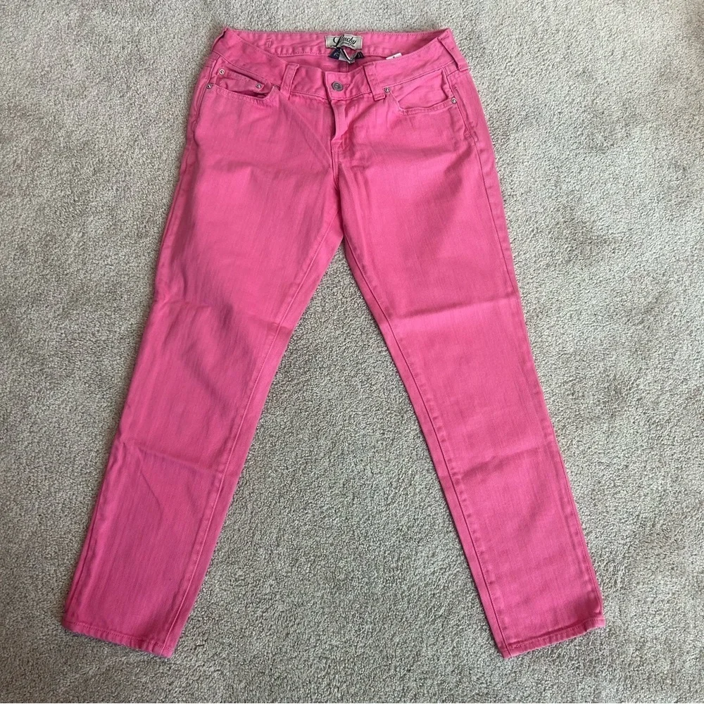 Lucky Brand pink Lola Skinny Mid Rise Slim fit Cropped ankle Jean Sz 28